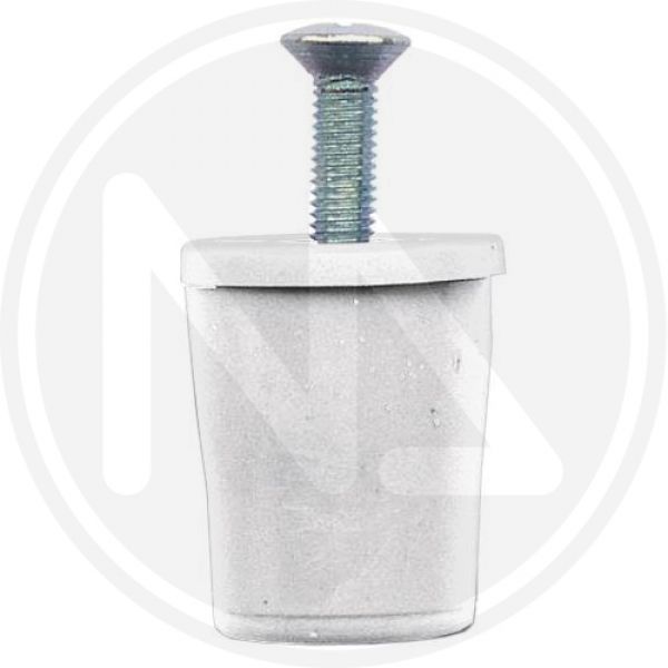 tappo d'arresto in nylon bianco per tapparella