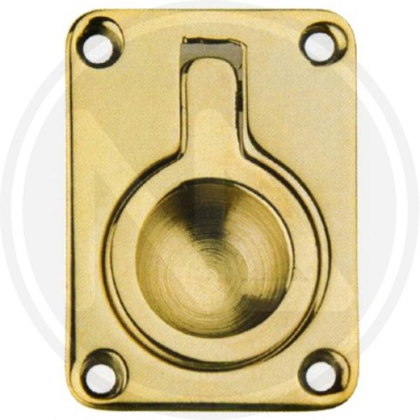 maniglietta per mobili ad incasso ottone lucido