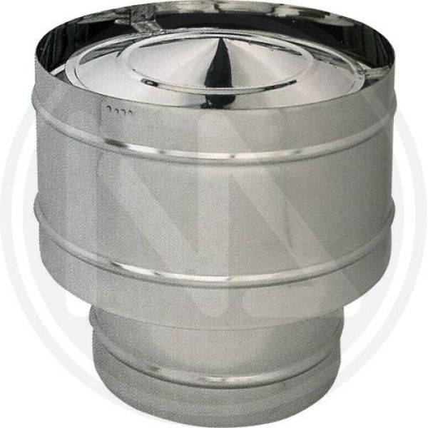 fumaiolo antivento per tubo stufa pellet acciaio inox