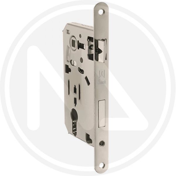 serratura patent foro yale da infilare bordo tondo cromo opaco bonaiti