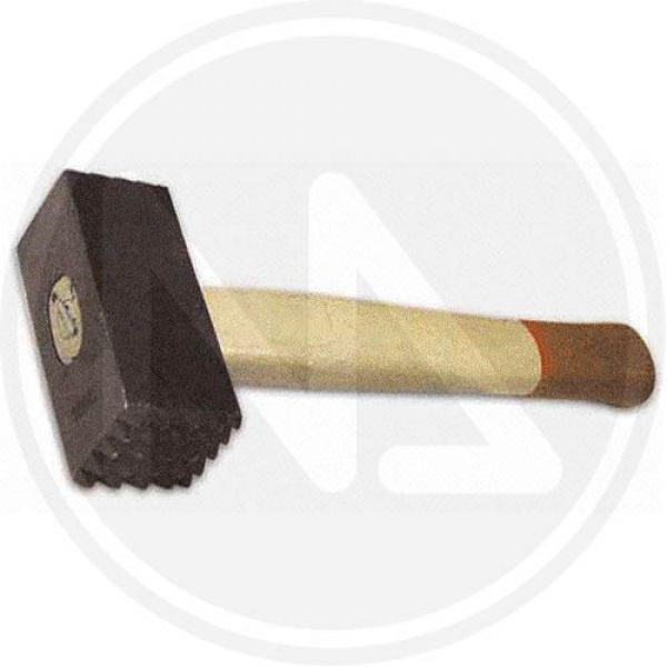 mazzetta bocciardata doppia con manico in legno