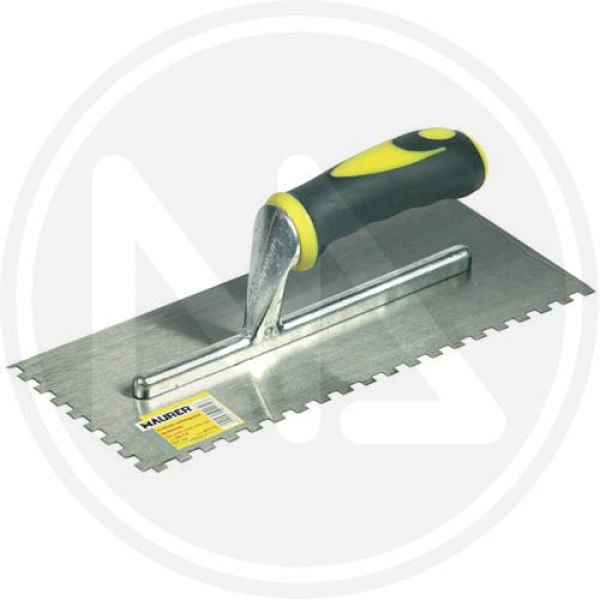 frattone in acciaio dentato 2 lati manico in gomma maurer