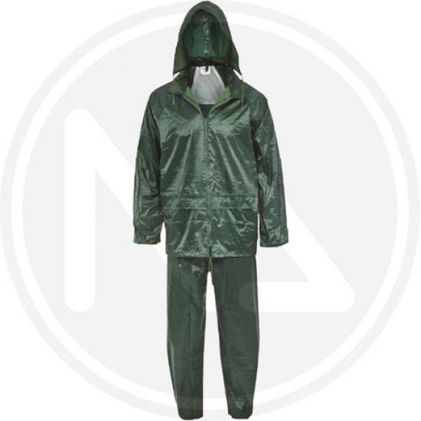 impermeabile lavoro poliestere-pvc verde completo maurer