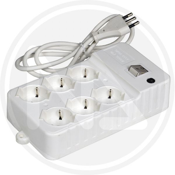 multipresa 6 schuko bipasso con inter.+protez. maurer