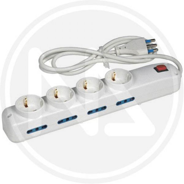 multipresa 4 schuko + 8 bipasso con interruttore maurer