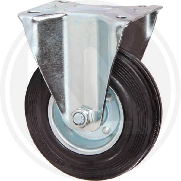 ruota in gomma con piastra fissa maurer