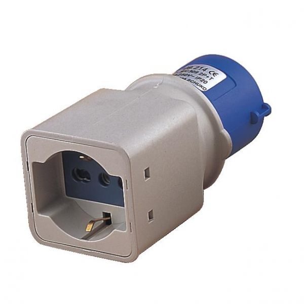 ADATTATORE industriale Bipasso schuko blu maurer PLUS