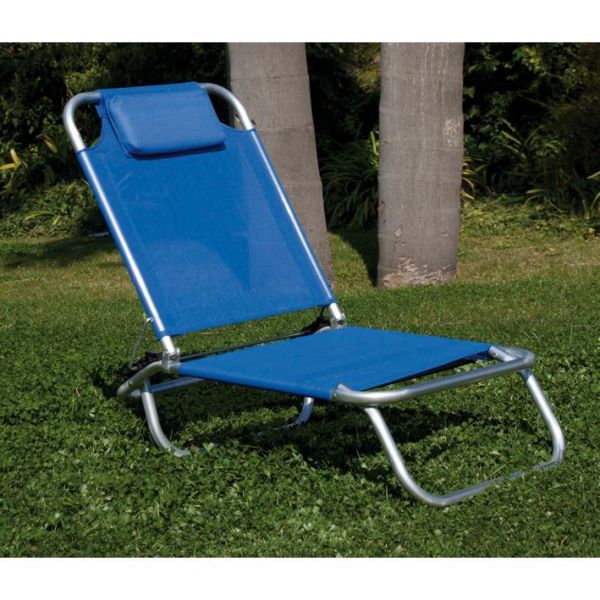 SPIAGGINA C/CUSCINO ALLUMINIO BLU' PAPILLON