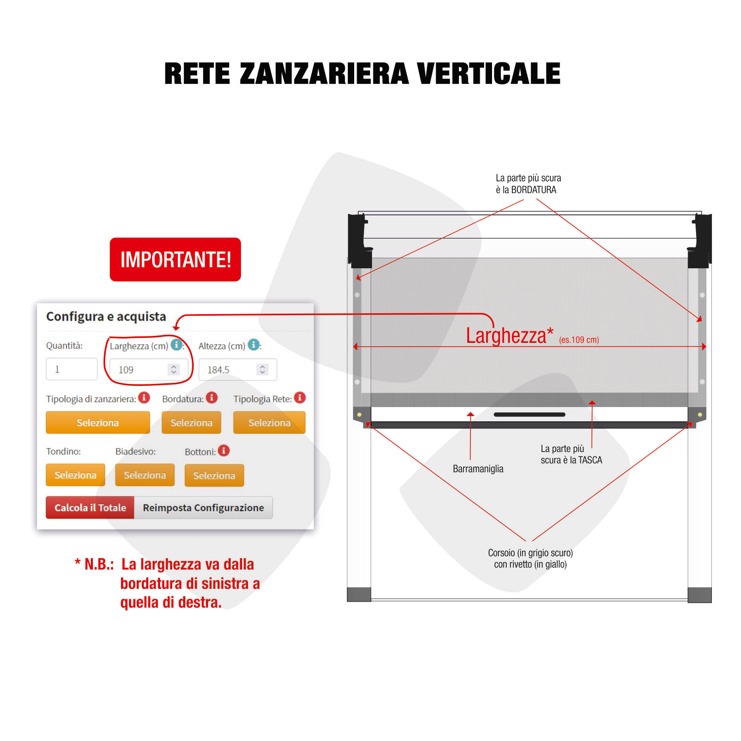 Rete zanzariera verticale