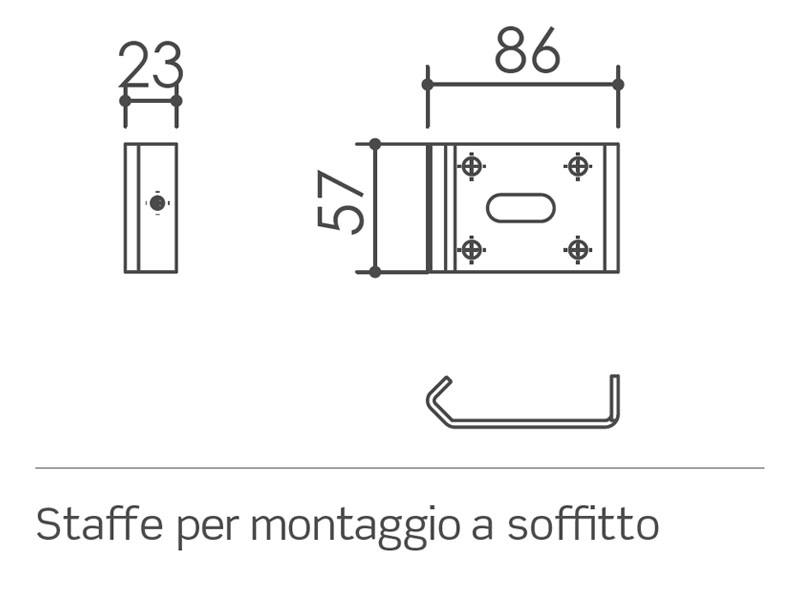 staffa montaggio a soffitto