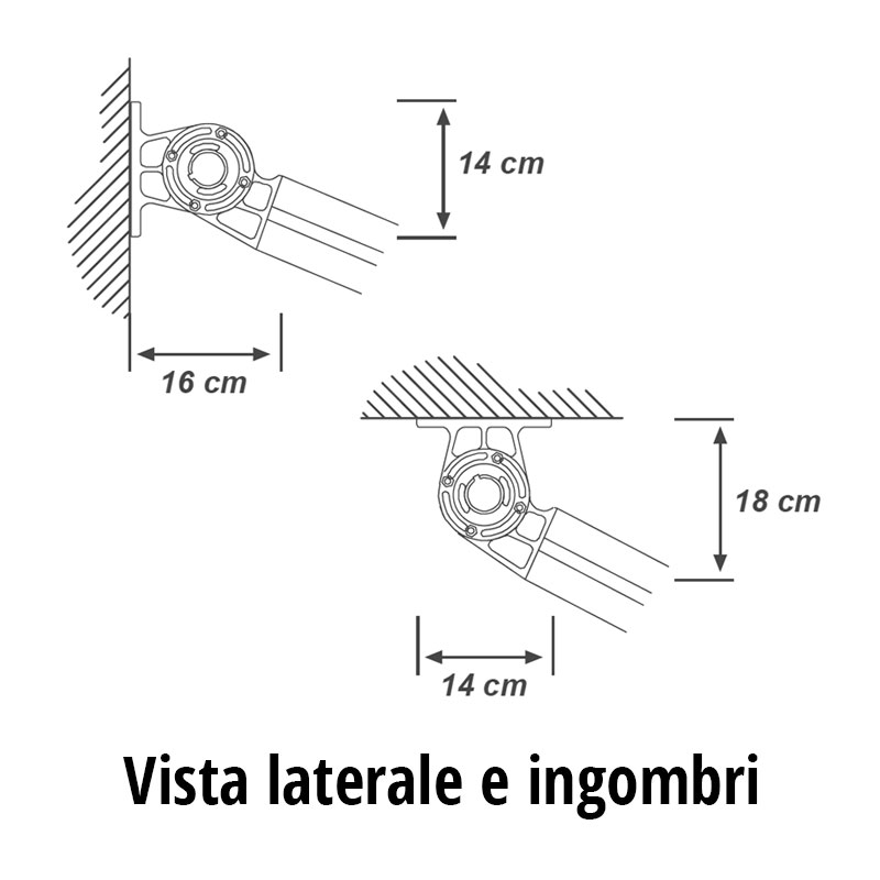 Vista laterale e ingombri