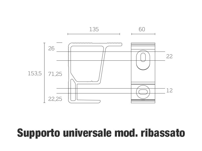 supporto universale ribassato