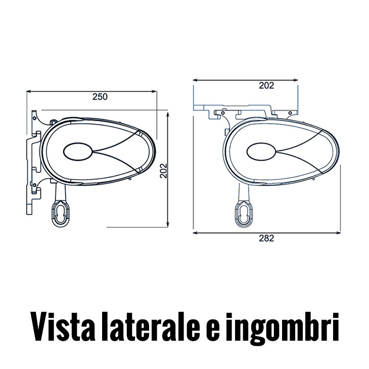Vista laterale e ingombri tenda Cover Olanda