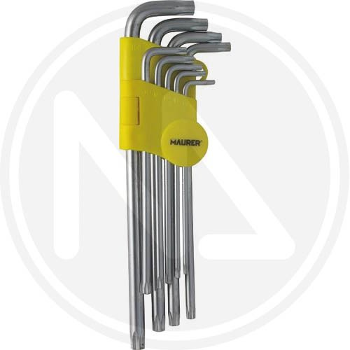 Chiavi Torx Maschio Lunghe In Serie Maurer 9pz - Cf. Blister - Serie 9 pz. - cod. 96449