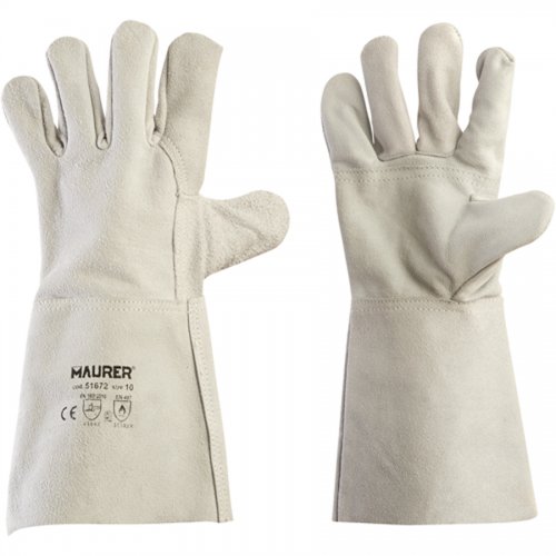Guanti Lavoro Crosta "welding" Tg.10" Maurer Con Manichetta - 12 pa - Taglia 10" - cod. 51672