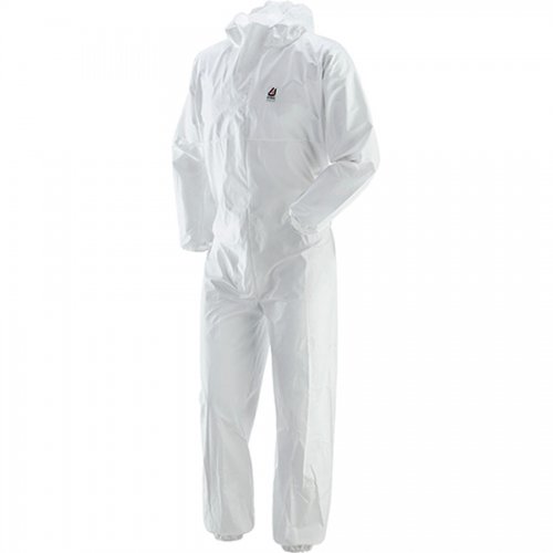 Tuta Polipropilene 60gr/mq C/cerniera Bianco Tg L (cat.3 En1073-2) - Taglia L - cod. 24494