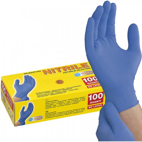 Guanti Monouso Nitrile Blu Tg.l (cf.100pz) - Taglia - L - Tipo - Ambidestro - cod. 28627