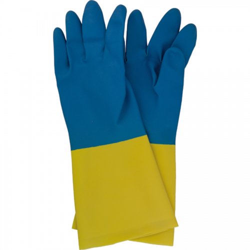 Guanti Lavoro Lattice Neoprene Tg. 7" Maurer Giallo-blu - 12 pa - Taglia 7" e Colore Giallo/Blu - cod. 96031
