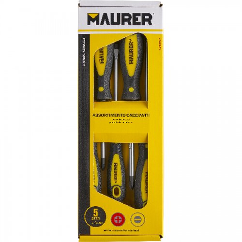 Cacciaviti Maurer Serie 5pz Cf. Blister - Serie 5 pz. e Assortimento 3TG+2CR - cod. 89651