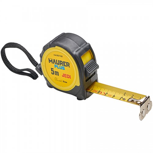 Flessometro Maurer Plus Jedi C/calamita 5mt 25mm - Cf. In Blister - Lunghezza 5 mt. e Nastro 25 mm. - cod. 82748