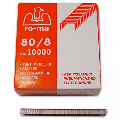 Punti Fissatrice Pneumatica Mek80 8mm Galvanizzati (tipo 80) Cf10000 - Punti 8 mm. - cod. 24226