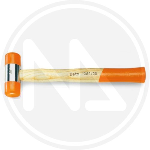 Mazzuola Testa Cilindrica Plastica "beta 1390" 35 Manico Legno - Peso 365 gr. e Testa 35x95 mm. e Misura 310 mm. - cod. 68688
