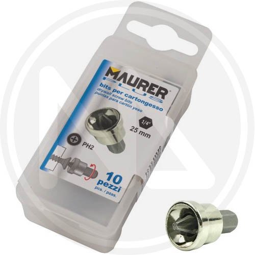 Inserti X Cartogesso "s2" 25mm Maurer Plus - Cf. Scatola 10pz - Misura 1/4"x25 mm. - cod. 98924