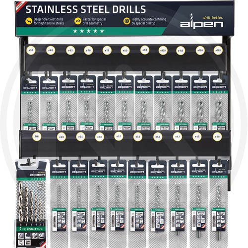 Modulo Punte Alpen N17 "hss Forte Cobalt" (76 pz.) - Punte 76 Pezzi E Larghezza 50 Cm. - cod. 91859