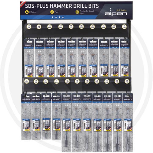 Modulo Punte Alpen N 1 "sds - Plus F4" (117 pz.) - Punte 117 Pezzi E Larghezza 50 Cm. - cod. 91862