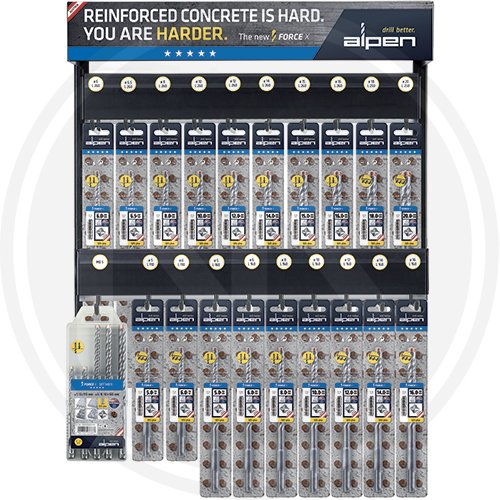 Modulo Punte Alpen N51 Sds - Plus "force X" (58 pz.) - Punte 58 E Larghezza 50 Cm. # - cod. 91864