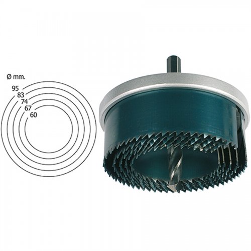 Fresa A Tazza Maurer mm.60 - 95 5 Lame - H.40mm. - Cf. Blister - 60~95 mm., Altezza 40 mm. E Lame 5 - cod. 86159
