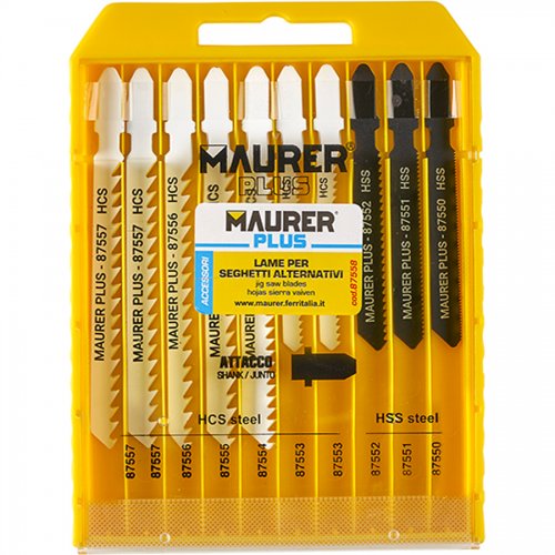 Lame X Seghetto Alt. Assortite Cf10pz Maurer Plus-placchetta - Serie 10 pz. - cod. 87558