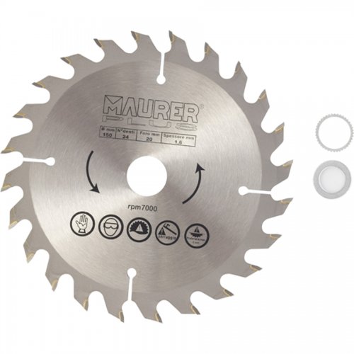 Lama Widia Legno 150mm Maurer Plus Z24f20/16 - 20/13 - - Denti 150 mm. - 24 Z E Foro 20/16+20/13 - cod. 88260