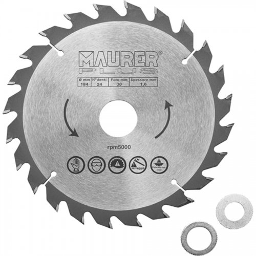 Lama Widia Legno 184mm Maurer Plus Z24f30/16 - - Denti 184 mm. - 24 Z E Foro 30/20+30/16 - cod. 91792