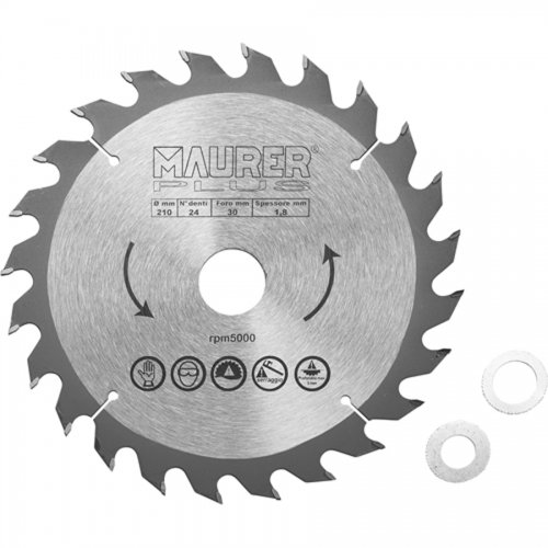 Lama Widia Legno 210mm Maurer Plus Z24f30/16 - - Denti 210 mm. - 24 Z E Foro 30/20+30/16 - cod. 85282