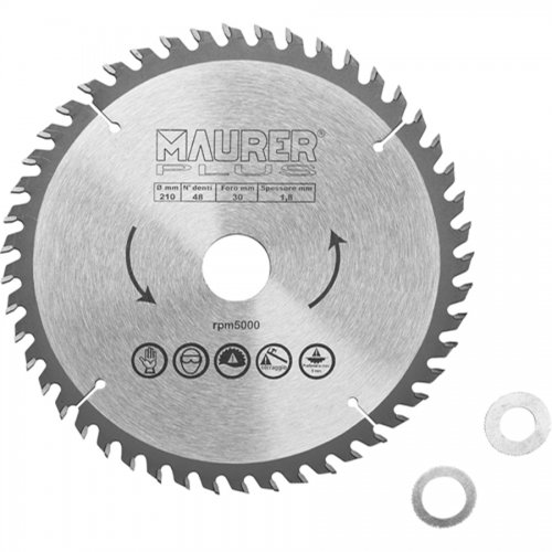 Lama Widia Legno 210mm Maurer Plus Z48f30/16 - - Denti 210 mm. - 48 Z E Foro 30/25 - cod. 92426