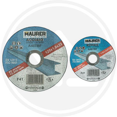 Mola Taglio Ferro Maurer Plus Mm 115x1 (5+1) - Misura 115x1 mm. e Foro 22,23 mm. e Uso Taglio - cod. 92762