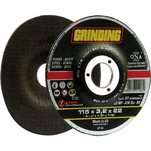 Mola Taglio Ferro "ld Mf" Grinding 115x3,2mm - 5 pz - Misura 115x3.2 mm. e Foro 22,23 mm. e Uso Taglio - cod. 51216