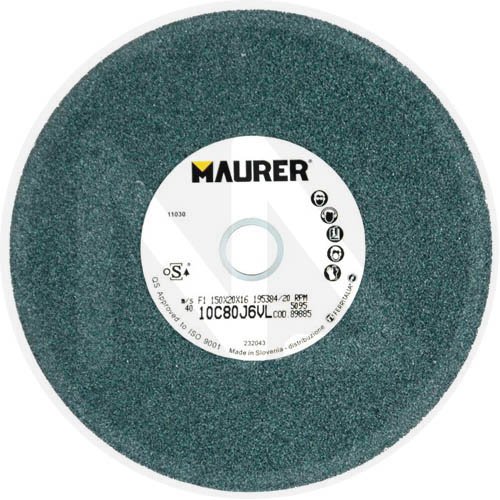Mola Abrasiva Carbonio Maurer 150x20x16 Gr 80 - Misura - 150x20x16 mm. - Grana - 80 - cod. 89885