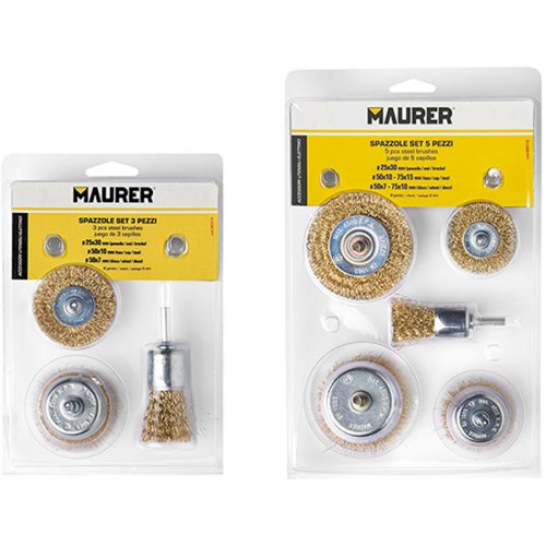 Spazzole Acciaio Maurer Set 3 Pz - Cf. In Blister - Serie 3 pz. - cod. 86514