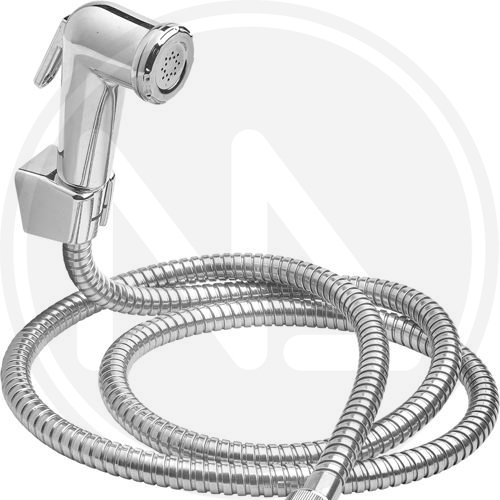 Doccetta A Mano Cromata Con Pulsante Shut-off Flessib. 1,5mt Maurer Aqua - Funzioni Pulsante e Finitura Cromata - cod. 53776