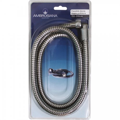 Flessibile Doccetta Estensibile 150 - 200cm Doppia Graffa Att.conico Crom - Lunghezza 150 200 Cm. - cod. 29179