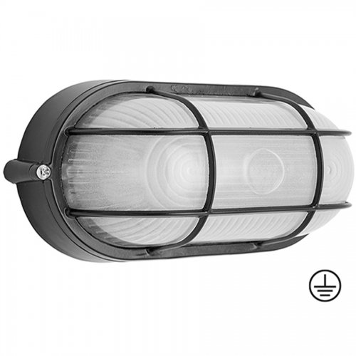 Plafoniera Giardino Ovale Nera Papillon - Cf. Scatola (ex 50142) - Colore Nero E L. X P. X H. 21,3x10,7x9,5 Cm. - cod. 83825