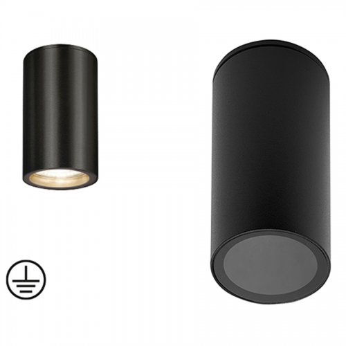 Applique Da Soffitto "fine" Nera Tonda Gu10 6,4cm - Papillon - Colore Nero E X H. 6,4x10 Cm. - cod. 83858