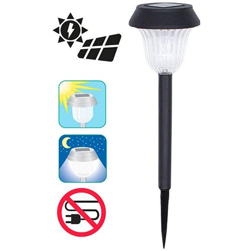 Lampada Giardino Solare Picchetto Plastica Papillon - Scatola (ex 50150) - Finitura Nera E X H. 12x40 Cm. - cod. 83827