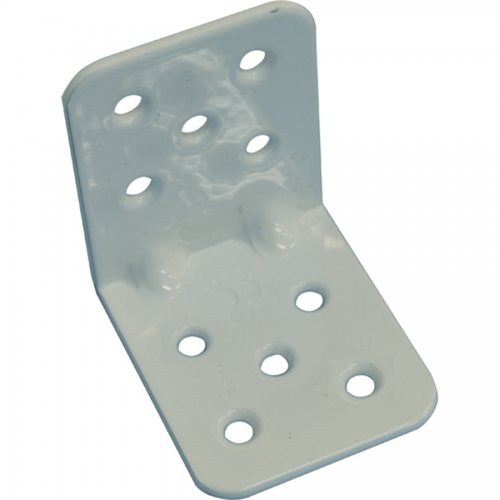 Piastra Per Travi Piegata 45x45mm Acciaio Bianco Rinforzata - 50 pz - Misura 45x45x40 mm. E Spessore 2,5 mm. - cod. 27151