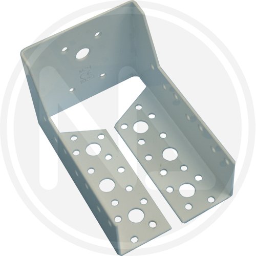 Supporto Per Travi Chiuso 60x100mm Acciaio Bianco - 10 pz - Misura 60x100 mm. E Spessore 2 mm. - cod. 27156