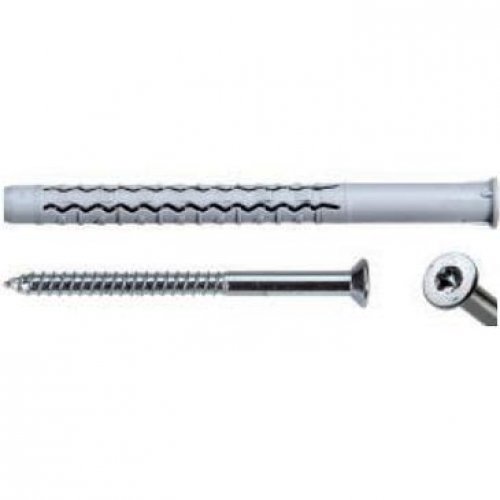 Tassello Nylon Maurer Plus Prolungato 10x120mm C/vite Torx T30 - 50 pz - Articolo MU-XL e  x L. 10x120 mm. e Vite 7x125 mm. - cod. 82570