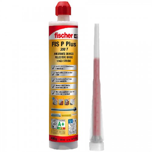 Ancorante Chimico "fis P Plus 300t" Fischer 300ml - Tipo Fis P Plus 300t E Contenuto 300 Ml. - cod. 23702