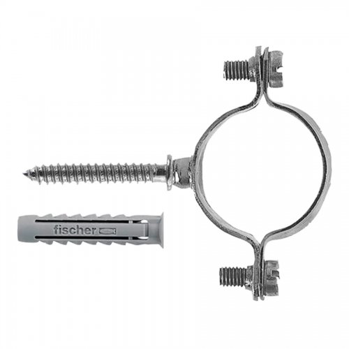 Collare Per Tubo Fischer mm 20 Cf.10pz Doppia Vite Tassello Sx6 - Tassello Sx6, Collarino 20 mm. E Filettatura M6 - cod. 26126